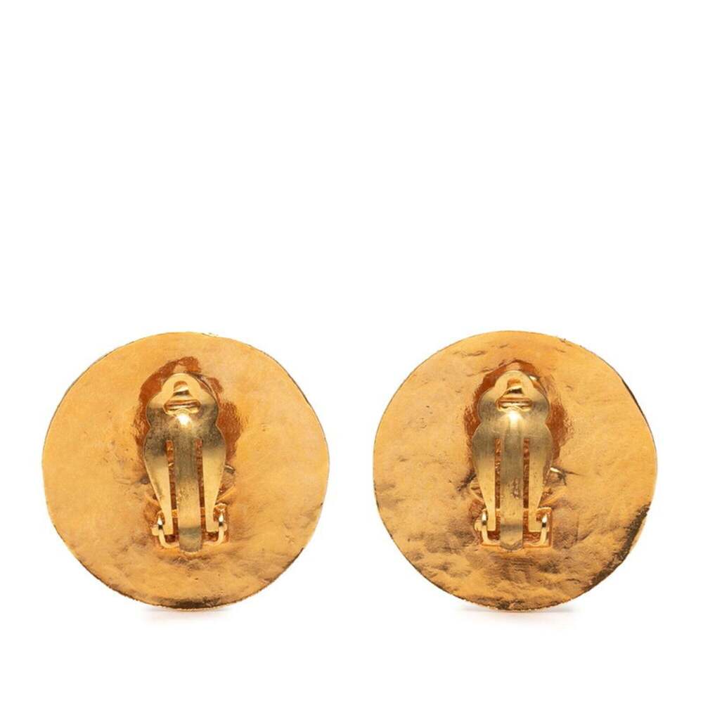 CHANEL Authentic Gold Logo Earrings - Picture 2 of 3